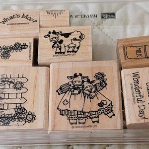 Vintage StampinUp Stamp Set What's Moo 1993